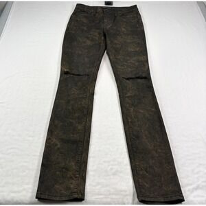 Monfrere Jeans Mens 31x34 Brown Greyson Skinny Stretch Denim Distressed‎